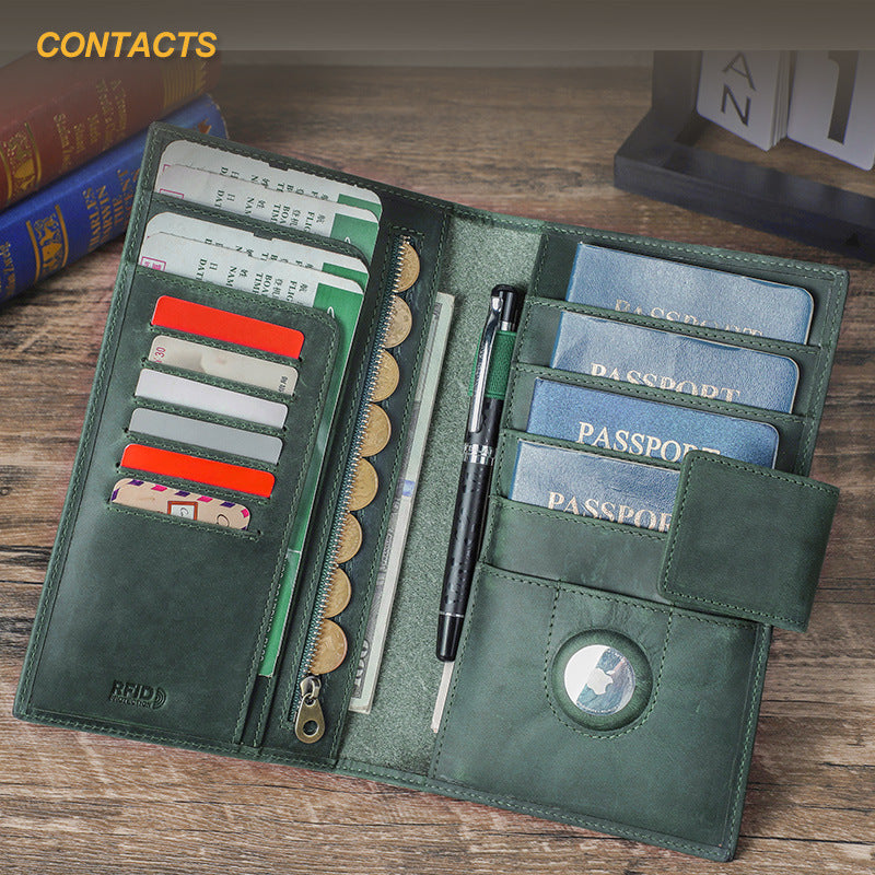 Family Travel Command Wallet (RFID + AirTag Slot)