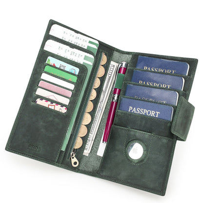 Family Travel Command Wallet (RFID + AirTag Slot)