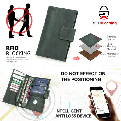 Family Travel Command Wallet (RFID + AirTag Slot)
